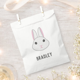 Cute white bunny on favour bags