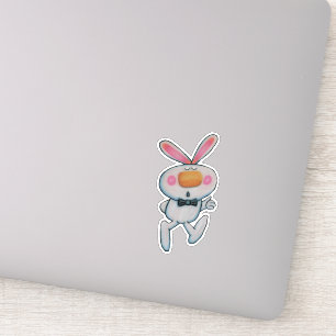 Cute White Bunny Orange Nose Thumbs Up Sign