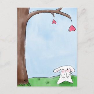 Cute white bunny postcard