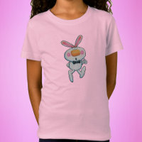 Cute White Bunny Rabbit Thumbs Up Orange Nose