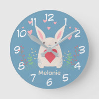 Cute White Bunny With Heart Personalised