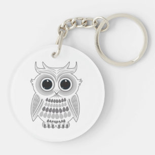 Cute White Cartoon Owl Kawaii Charm for Animal Key Ring