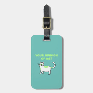 Cute White Cat Luggage Tag