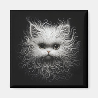 Cute White Cat Magnet