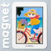 Cute White Cat Mouse Best Friends Bicycle Name Fun