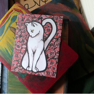 Cute White Cat Postcard