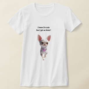 Cute White Chihuahua Silhouette Window Decal T-Shirt
