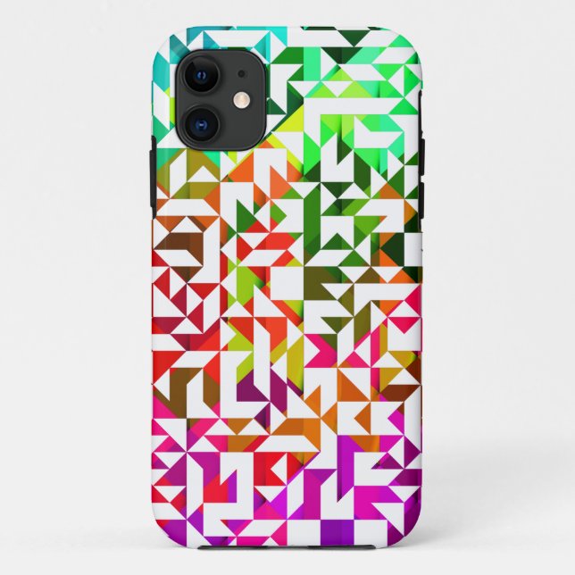 Cute white colourful geometric patterns Case-Mate iPhone case (Back)