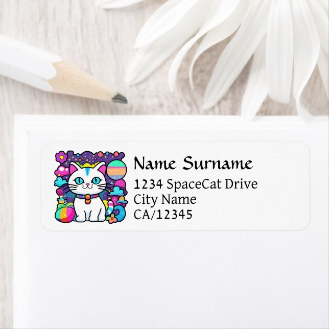 Cute White Cosmic Space Kitty Cat (Insitu)