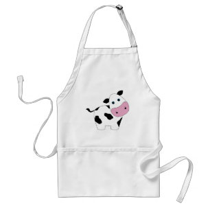 Cute White Cow Standard Apron