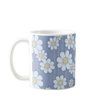 Cute White Daisies on Blue Daisy