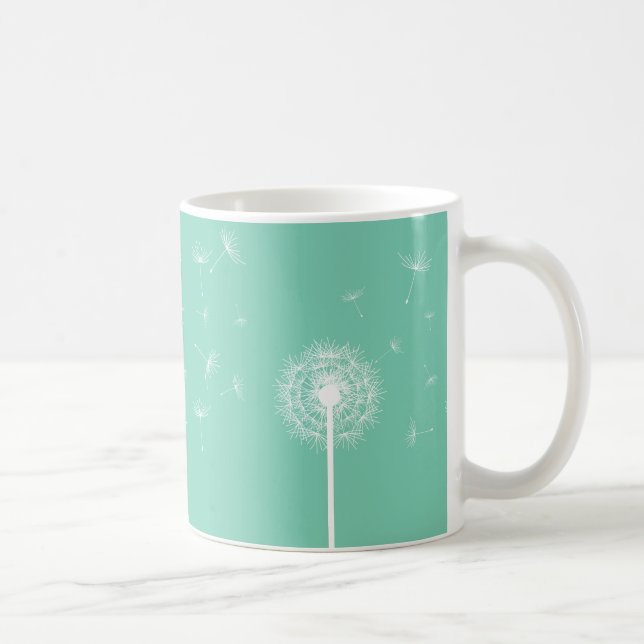 Cute White Dandelions Coffee Mug (Right)