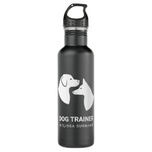 Cute White Dog Head Silhouettes - Dog Trainer 710 Ml Water Bottle