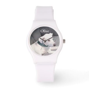 Cute White Dog Wearing Green Scarf Pet Lovers Watch