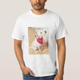 Cute White Dog Wearing Red Scarf Christmas T-Shirt