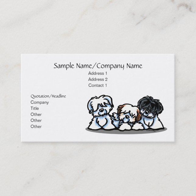 Cute White Dogs Pet Business Simple Business Card (Front)