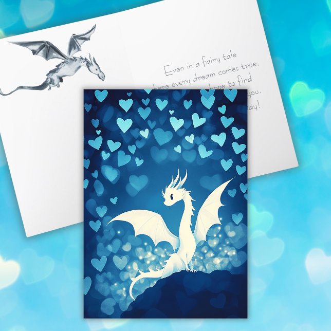 Cute White Dragon for Grandson Valentine's Day Card (Cute White Dragon for Grandson Valentine's Day Card)