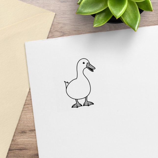 Cute White Duck Goose 2 Rubber Stamp (Creator Uploaded)