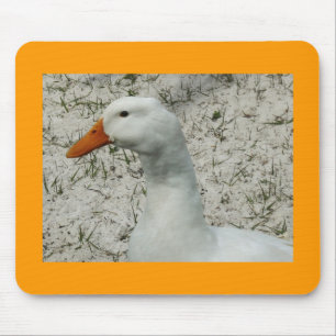 Cute white duck mouse mat