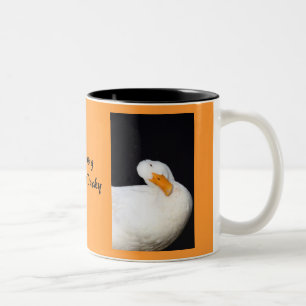 Cute White Duck travel mug