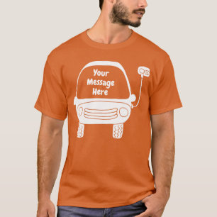 Cute White Electric Car Personalised T-Shirt