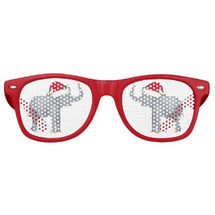 Cute White Elephant Christmas Party Retro Sunglasses