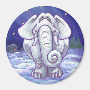 Cute White Elephant Gift Magnet