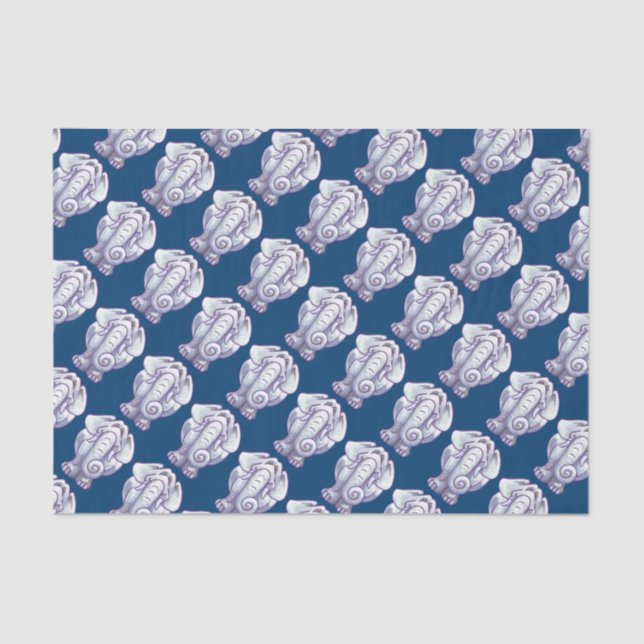 Cute White Elephant Gift Tissue Paper (Front)