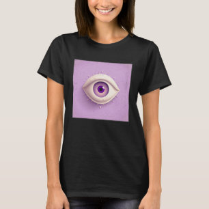 Cute White Eye Illustration Pastel Colour Women Me T-Shirt