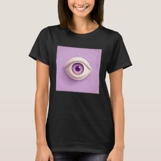 Cute White Eye Illustration Pastel Colour Women Me T-Shirt