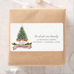 Cute White Faux Pink Glitter Merry Christmas