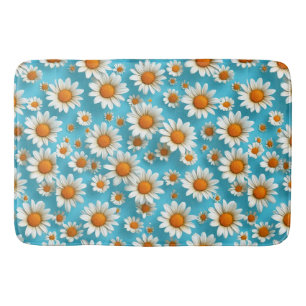Cute White flowers Bath Mat