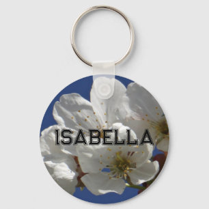 Cute White Flowers Key Ring