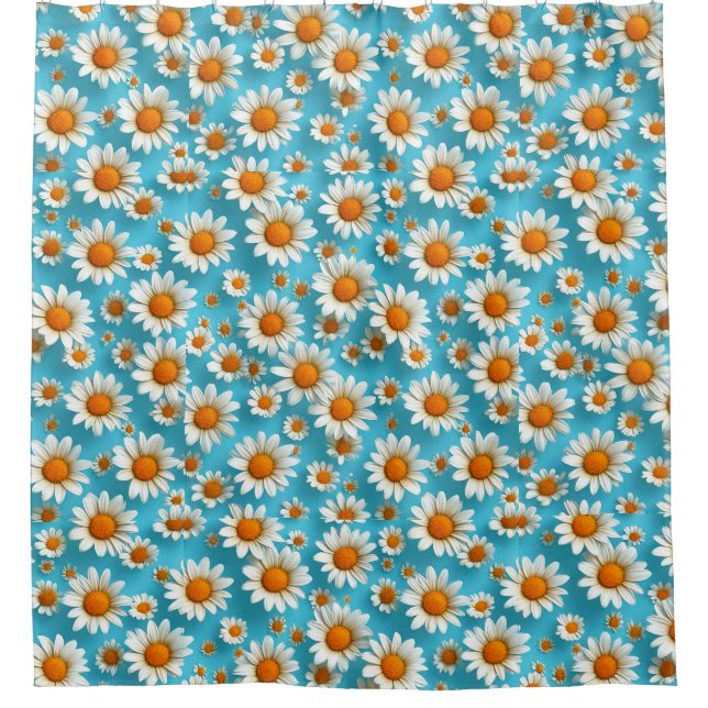 Cute White flowers Shower Curtain (Front)