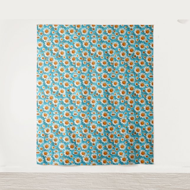 Cute White flowers Tapestry (Front)