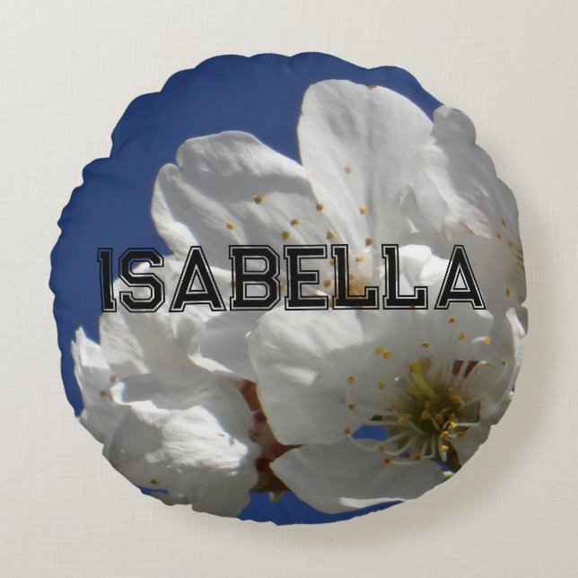 Cute White Flowers Throw Pillow (Front)
