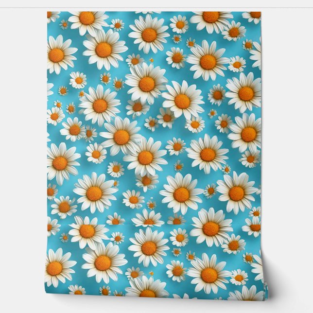 Cute White flowers Wallpaper (Unrolling)