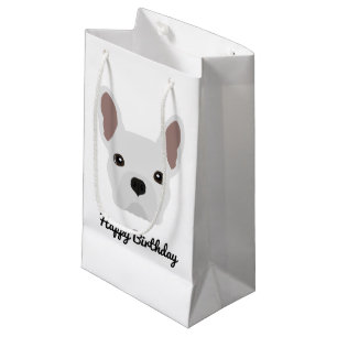 Cute White French Bulldog Birthday Small Gift Bag