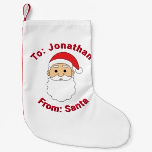 Cute White From Santa Custom Name Family Christmas Small Christmas Stocking