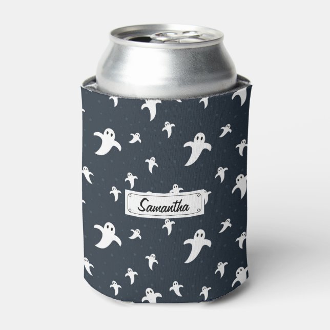 Cute white ghosts can cooler (Can Front)