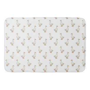 Cute White Goose Pattern Bath Mat