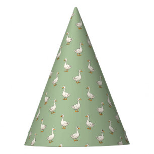 Cute White Goose Pattern Party Hat