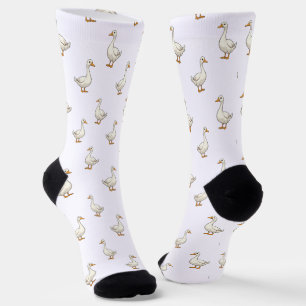Cute White Goose Pattern Socks