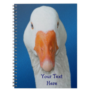 Cute White Goose Personalised Notebook