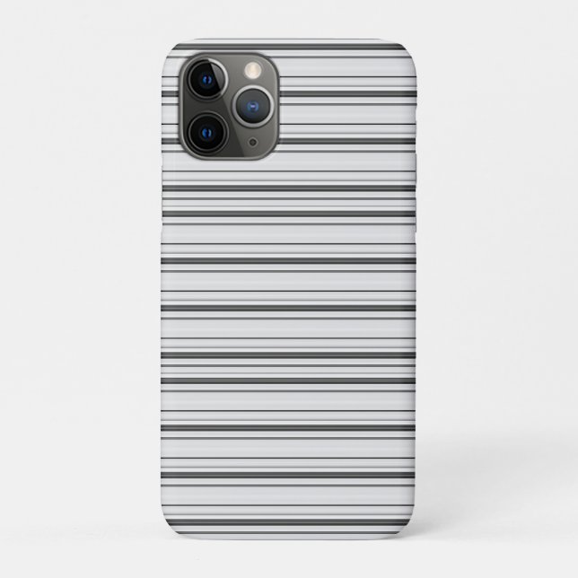Cute white grey stripes Case-Mate iPhone case (Back)