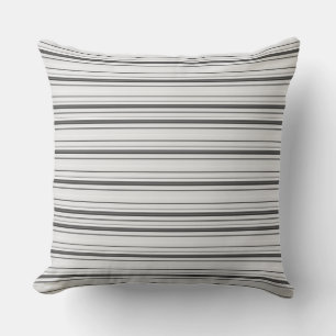Cute white grey stripes cushion