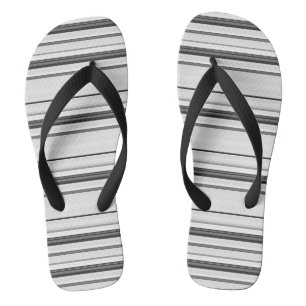 Cute white grey stripes flip flops