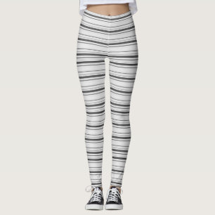 Cute white grey stripes leggings