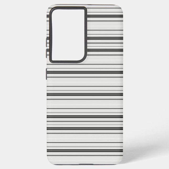 Cute white grey stripes samsung galaxy s21 ultra case (Back)