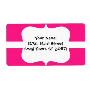 Cute White Heart in Scalloped Circle on Hot Pink